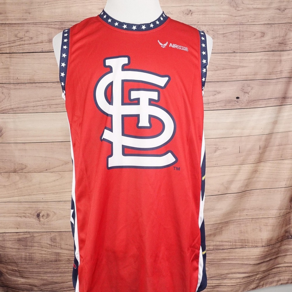 St.‎ Louis Cardinals Jersey XL Red MLB Baseball Sleeveless Tank Air Guard SGA